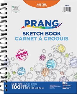 Prang Sketch Book, Beginner Weight, 8.5" x 11 ", 100 Sheets