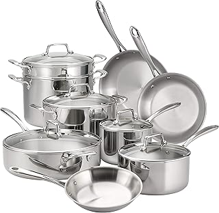 Tramontina Boston Tri-Ply Clad Stainless Steel 14-Pc Pots and Pans Set