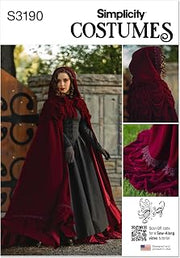 Simplicity S3190 Ruffled Romance Cloak Costume Sewing Pattern by Raine Emery, Sizes S-L