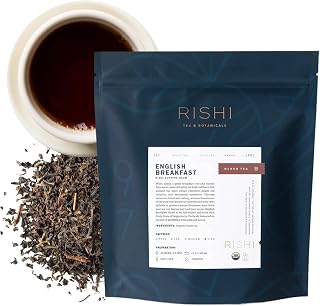 Rishi Tea English Breakfast Organic Black Loose Leaf Tea, Caffeinated, 1lb