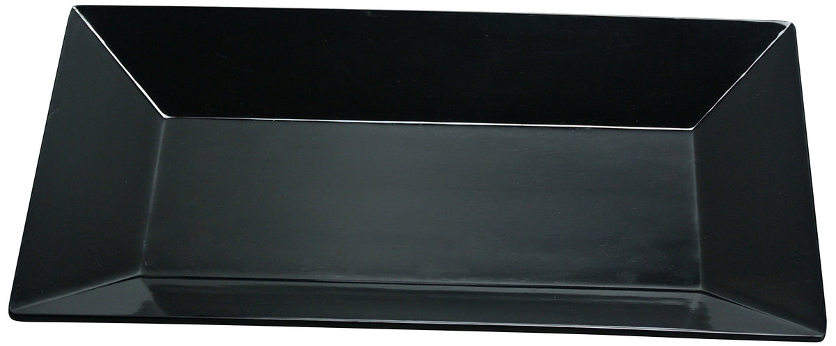 Rome Rectangular Plate by Yanco – Large, Melamine, Black, Pack of 24, Model RM-212BK