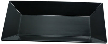 Rome Rectangular Plate by Yanco – Large, Melamine, Black, Pack of 24, Model RM-212BK