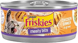 Purina Friskies Meaty Bits Wet Cat Food in Gravy, Chicken, (24) 5.5 oz Cans