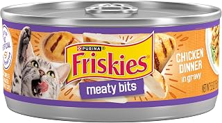Purina Friskies Meaty Bits Wet Cat Food in Gravy, Chicken, (24) 5.5 oz Cans