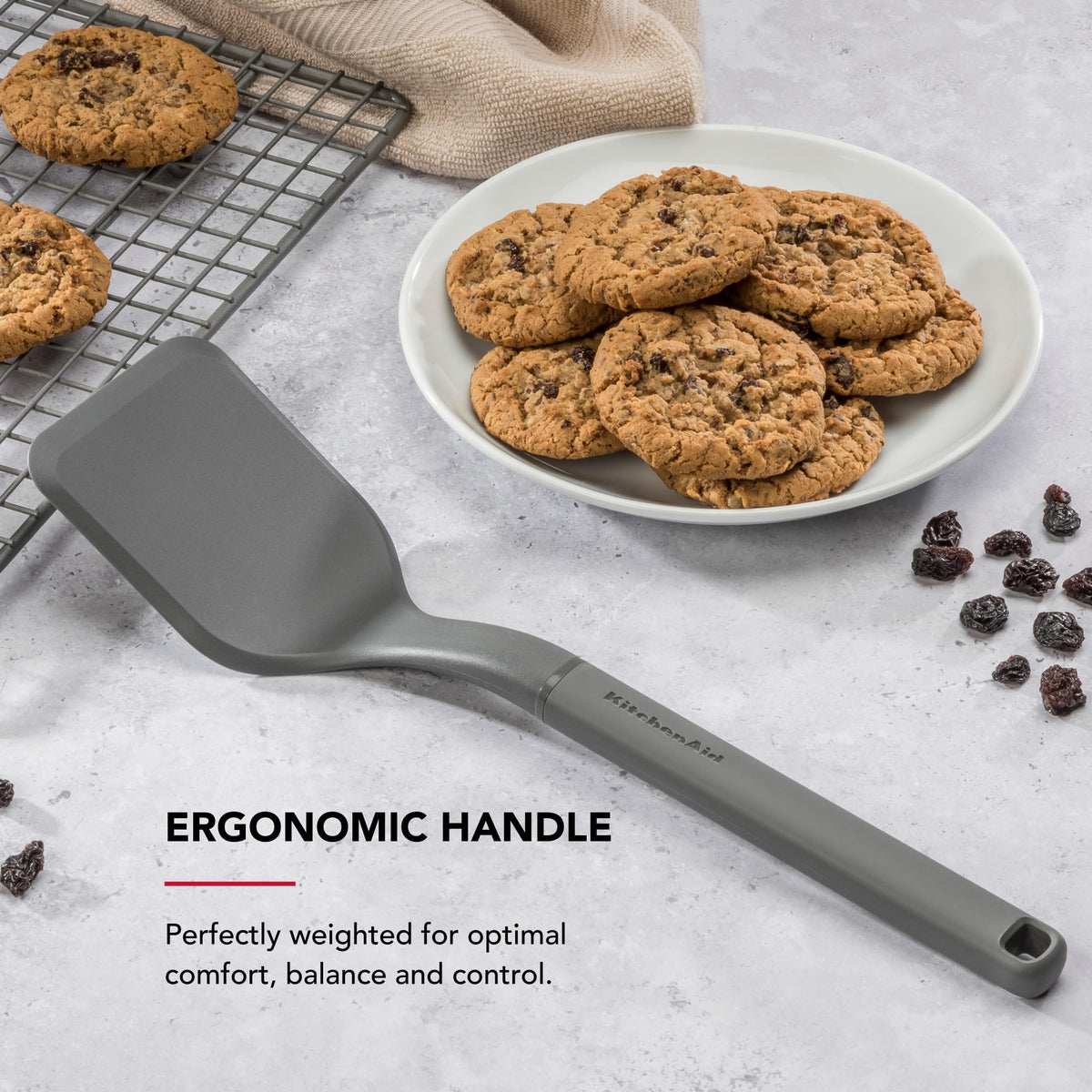 Solid Turner by KitchenAid – 13.6 Inch, Plastic, Charcoal Gray, Model KHA001OHCGA