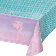 Creative Converting Iridescent Mermaid Party Tablecloths, 102" x 54", Blue (Pack of 6)