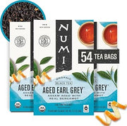 Numi Organic Aged Earl Grey Tea, 54 Black Tea Bags with Real Bergamot