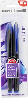 Uni-Ball AIR Rollerball Pens, Fine Point (0.7mm), Blue, 2 Count