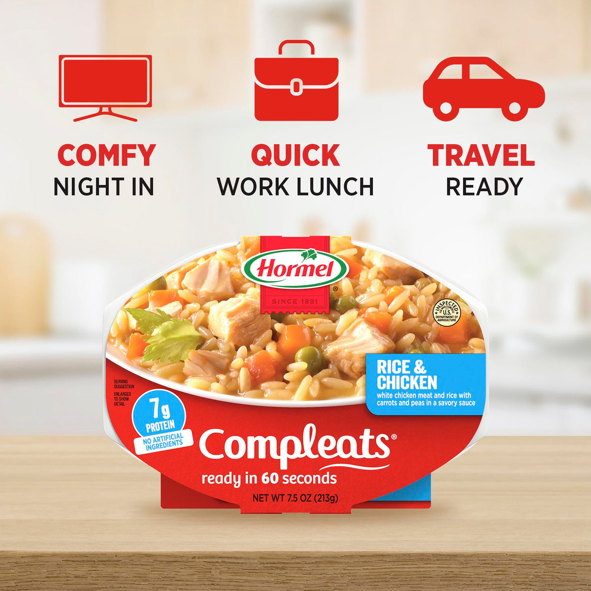 HORMEL COMPLEATS Rice & Chicken / 7.5 Ounce (Pack of 7) / 1 Seasoned Rice