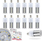 Satco S49391 22W Corncob LED HID Replacement Light Bulbs 5000K Daylight 3036 Lumen E26 Medium Base Ballast Bypass Non-Dimmable 120-277V (12 LED Bulbs)
