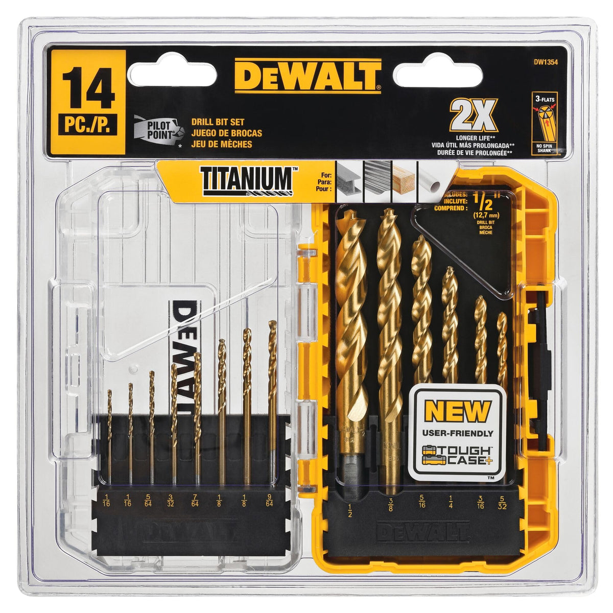 DEWALT Screwdriver Bit Set / DW1354 (Pack of 5) / Yellow Drill Bit Sets