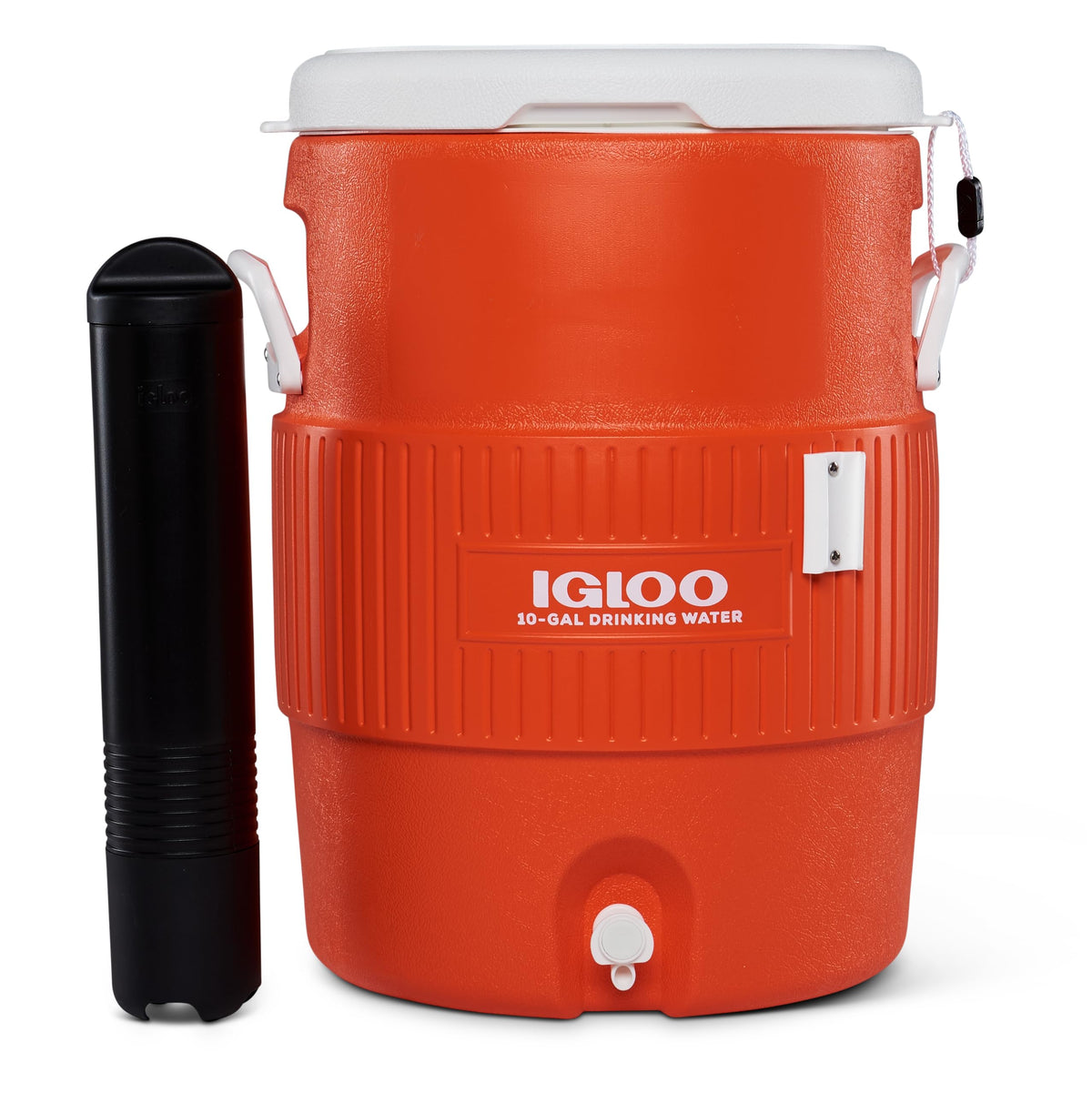 Igloo Orange / 10 Gallon | 13.7" (L) x 13.7" (W) x 20.3" (H) / Vintage Iced Beverage Dispensers