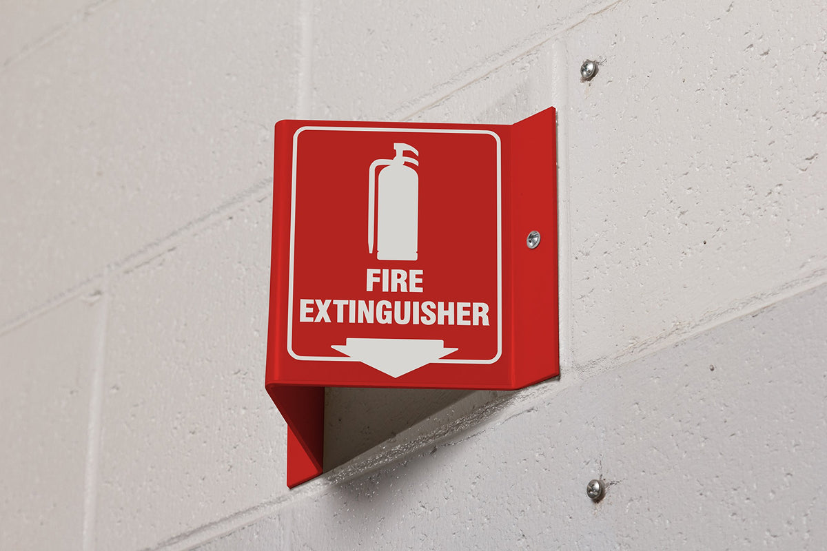 Brady 6" H x 8" W x 4" D / White on Red / Industrial Signs