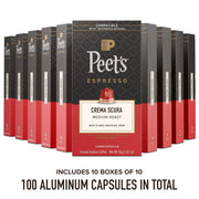 Peet's Coffee Crema Scura / 10 Count (Pack of 10) / Crema Scura (Intensity 9) Single-Serve Capsules & Pods