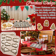 Blushtier Christmas Cake Pan, Aluminum Fluted Mold, Gold 2 Pack