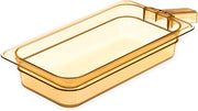 Carlisle FoodService Products 30860H13 StorPlus High Heat Food Pan with 1 Handle, 2.5" Deep, Third Size, Amber