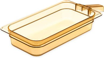 Carlisle FoodService Products 30860H13 StorPlus High Heat Food Pan with 1 Handle, 2.5" Deep, Third Size, Amber
