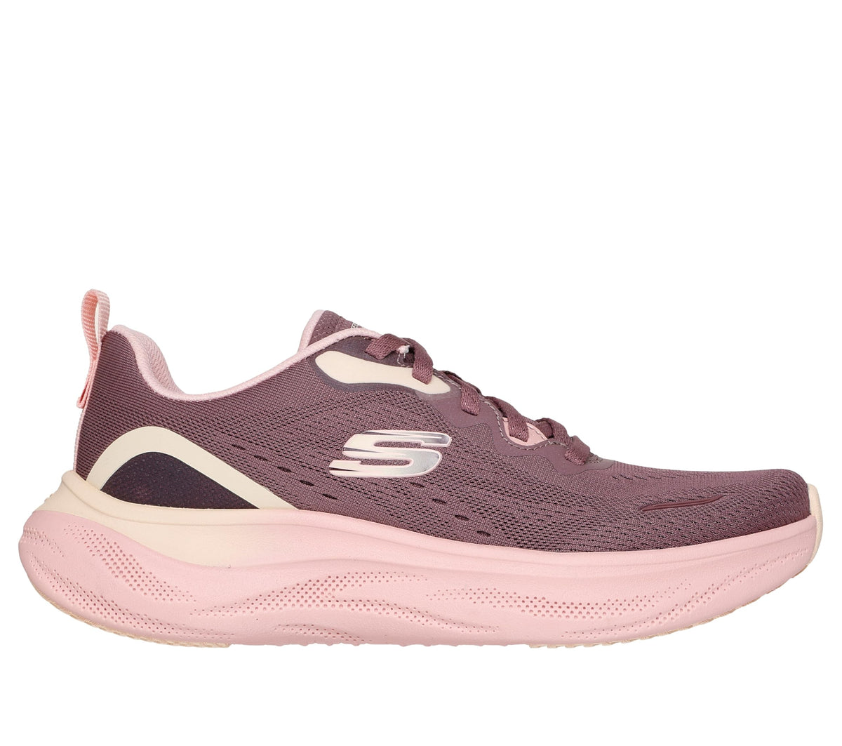 Womens Skech Cloud-Gentle Glow Sneaker by Skechers – Polyester, Burgundy, Model 150561-BURG