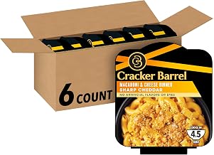Cracker Barrel Sharp Cheddar Macaroni & Cheese Single Bowl Dinner (6 ct Pack, 3.8 oz Trays)