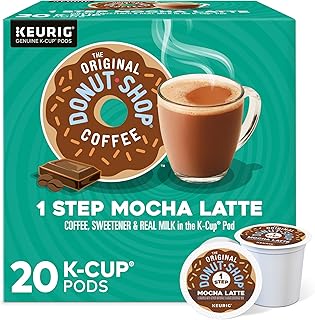 The Original Donut Shop Mocha One-Step Latte, Single Serve Coffee K-Cup Pod, Flavored Coffee, 20 Count