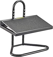 Safco Task Master Adjustable Footrest, 9 Position Textured Platform, Tubular Steel, for Home, Office & Classroom, Black