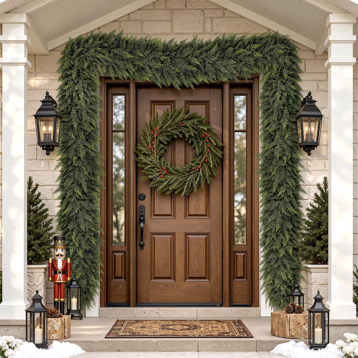 Shareconn Cedar Garland, 6FT Real Touch, Set of 2