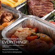 1 lb Small Aluminum Pans with Lids (50 Pack) by Stock Your Home – 1 lb, 16.0 ounces, Aluminum, Silver, Pack of 50