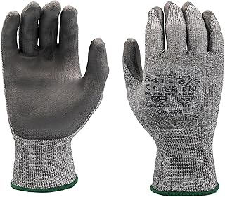 SHOWA 541 Polyurethane Palm Coated A2 Cut Resistant Safety Glove with HPPE Liner, 13-Gauge, for Vending Machines, Small (12 Pair)