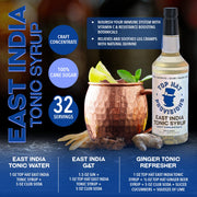 Top Hat East India Tonic Syrup - 5x Natural Quinine Tonic Water Drink Concentrate - Just Add Club Soda - 2 Pack of 32oz Bottles by Top Hat Provisions – 32 Fl Oz (Pack of 2)