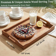 Plusinthebox Acacia Wood Serving Tray, 16.9 x 12 Inch, Natural