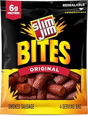 Slim Jim Bites, Original Bite-Sized Smoked Sausage Snacks, 3.75 oz.