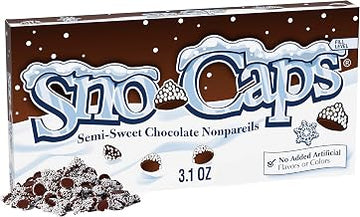 Sno-Caps, Semi-Sweet Chocolate Nonpareils, Movie Theater Candy, Bulk 15 Pack, 3.1 oz