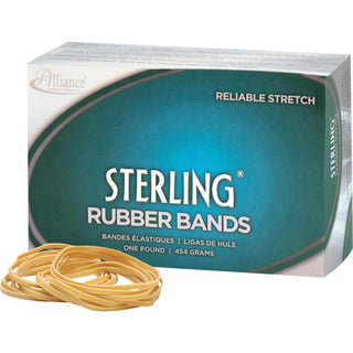 Rubber Sterling Rubber Bands Size # by Alliance – 1 Pound 3 x 1/16 inches, Synthetic Rubber, Beige, Model 24185
