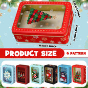 Landhoow Christmas Cookie Tins, 6 Pack, Multicolor Style 2