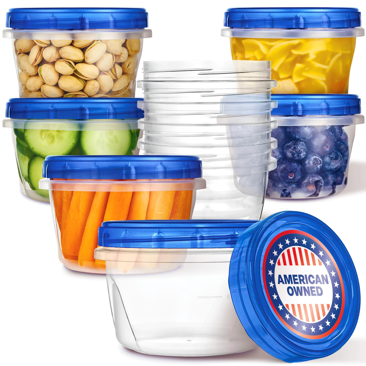 Stock Your Home 16 oz / Blue / 10 Pack Container Sets