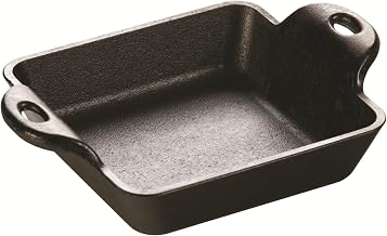 Lodge Pre-Seasoned Cast Iron Mini Server, Square, 10 oz | Heat Enhanced & Seasoned Cast Iron Square Mini Server for Individual Serving of Dips, Sides & Desserts
