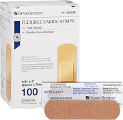 Henry Schein Fabric Adhesive Strip Bandages 3/4" x 3", Sterile, 100 Ct