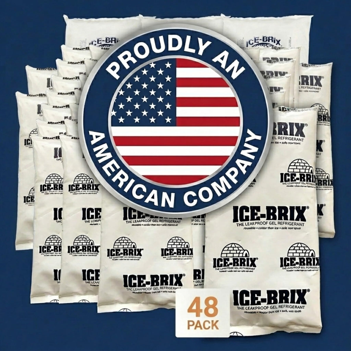 ICE-BRIX Reusable Gel Ice Packs for Shipping by BOX USA – Kraft, Pack of 48, Model IB6BPD