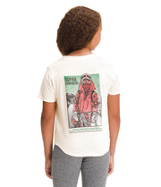 Girls’ Short Sleeve Graphic Tee by The North Face – Cotton, White, Model NF0A5J46Q4C-XS