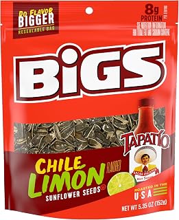 BIGS Sunflower Seeds, Tapatio Chile Limon Flavor, 5.35 oz. (Pack of 12)