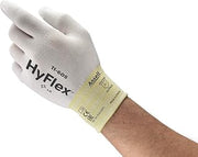 Ansell HyFlex 11-605 Nylon Glove, White Polyurethane Coating, Medium, Size 8 (Pack of 12)