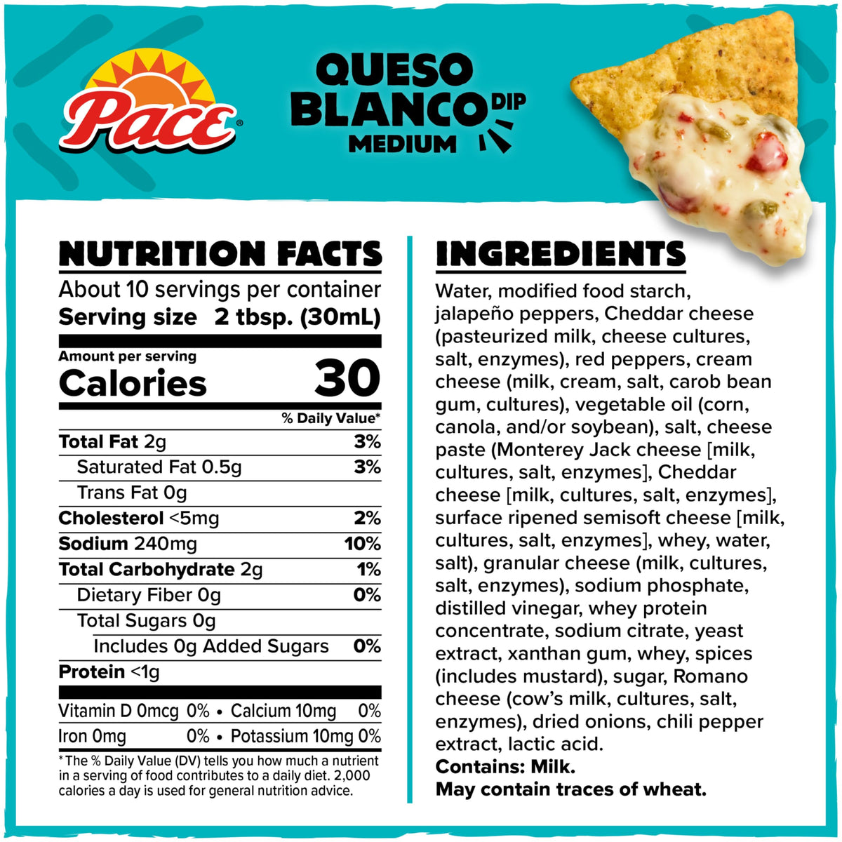 Queso Blanco Dip by Pace – 11 Ounce (Pack of 4), Pack of 4, Model 200650029122