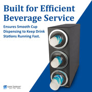 San Jamar 3 Tiers / Chrome / Silver Trim Rings Commercial Beverage Dispensers
