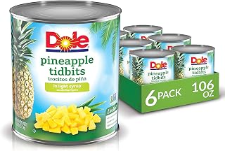 Dole Pineapple Tidbits in Light Syrup, 106 Ounce Cans (Pack of 6)