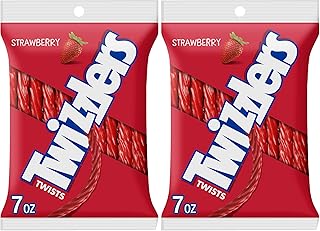 Twizzlers Twists Strawberry Flavored Licorice Style, Chewy Candy Bag, 7 oz (Pack of 2)