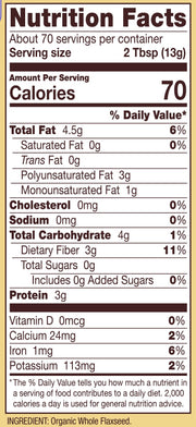 Organic Flaxseed Meal by Bob's Red Mill – 128 Ounce (Pack of 1), Natural, Model P101930