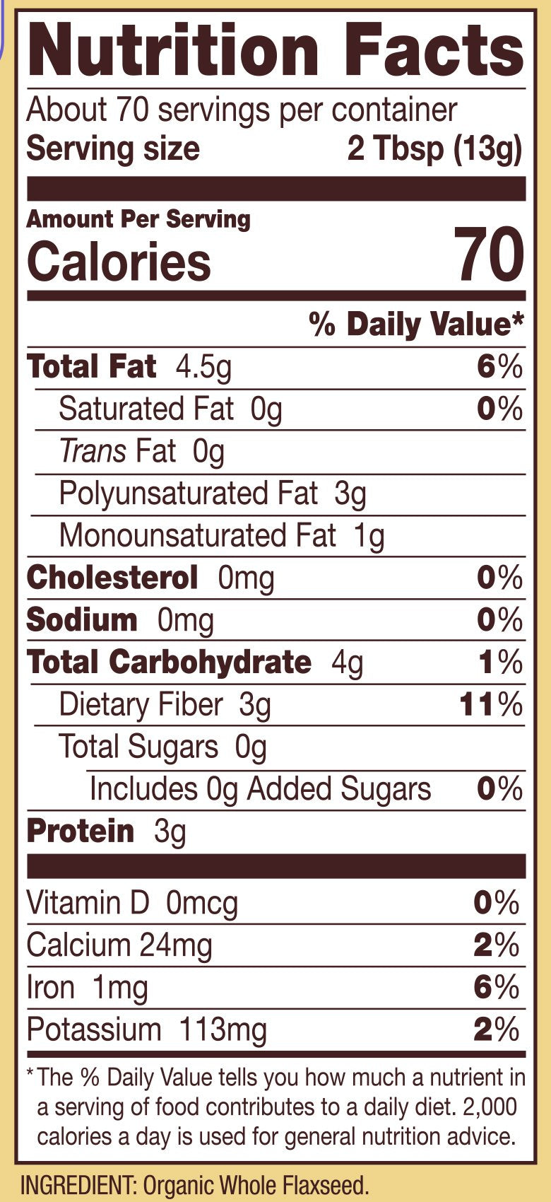 Organic Flaxseed Meal by Bob's Red Mill – 128 Ounce (Pack of 1), Natural, Model P101930