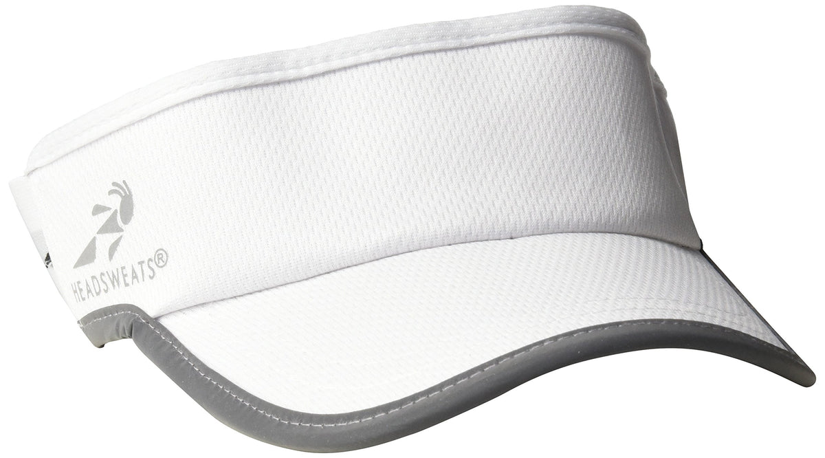 Lightweight Performance Running Reflective Visor by Headsweats – Polyester, White, Model 7703 801r