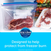 Quart Food Storage Freezer Bags by Ziploc – 19 Count, 1.0 quarts, Plastic, Blue, Model KA-APDL-55