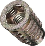 E-Z LOK Threaded Insert for Soft Wood, Zinc Hex-Flanged Thread Inserts M8-1.25 Internal Threads, 20mm Length Pack of 25